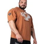 MAGLIA RAG TOP EAGLE CON CAPPUCCIO IN PIQUE' BROWN (2151-833)
